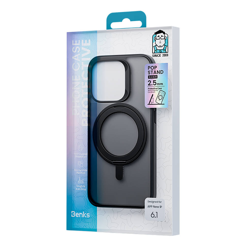 Benks Pop Stand iPhone 15 Pro Max M-safe Şarj Özellikli 360° Dönebilen Kılıf Benks Pop Stand iPhone 15 Pro Max M-safe Şarj Özellikli 360° Dönebilen Kılıf